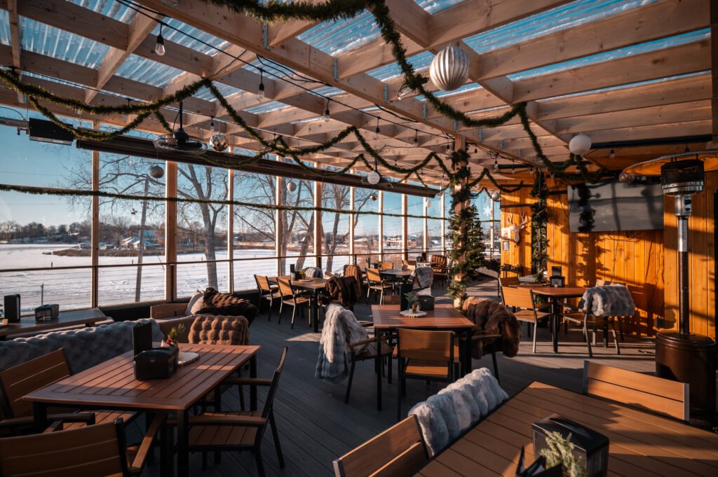 Winter Heated Rooftop Bar Nordic Harbor Minnesota
